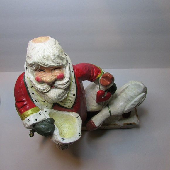 vtg House of Hatten 1998 Good Cheer Santa with 2 geese large Christmas figure - Picture 10 of 12